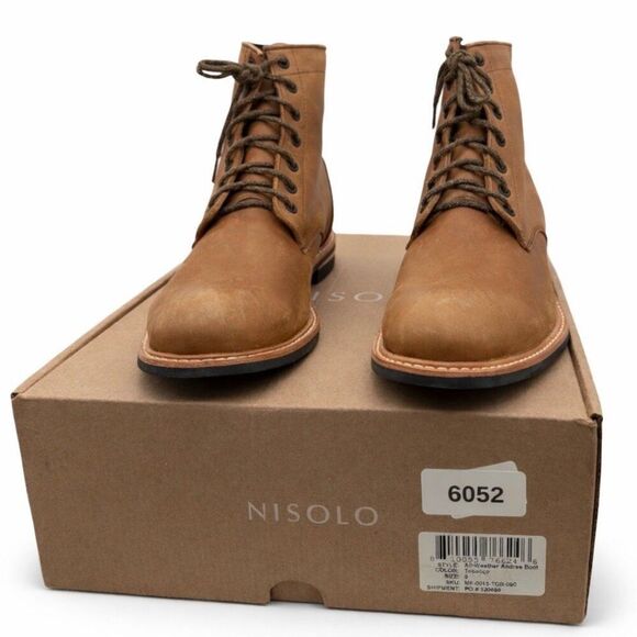 Nisolo Andres All-Weather Boots Tobacco Leather Men’s 9 Lace Up main image 5